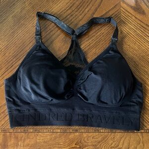 Kindred Bravely Black Nursing Bra with Lace Detail